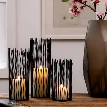 Candle Holder Bohemian Geometric Black Iron Anti-Rust
