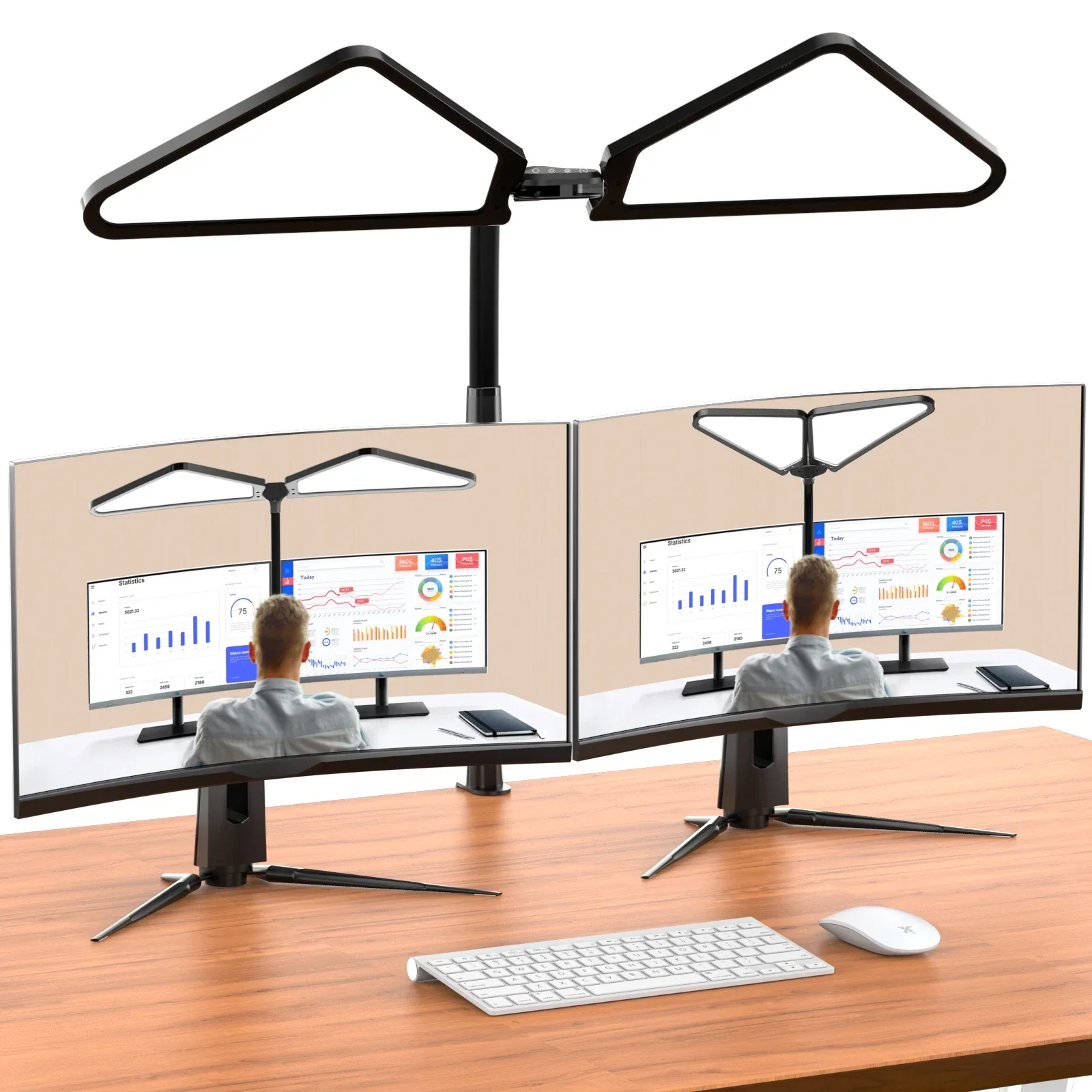Dual-Arm Desk Lamp with Gooseneck Design