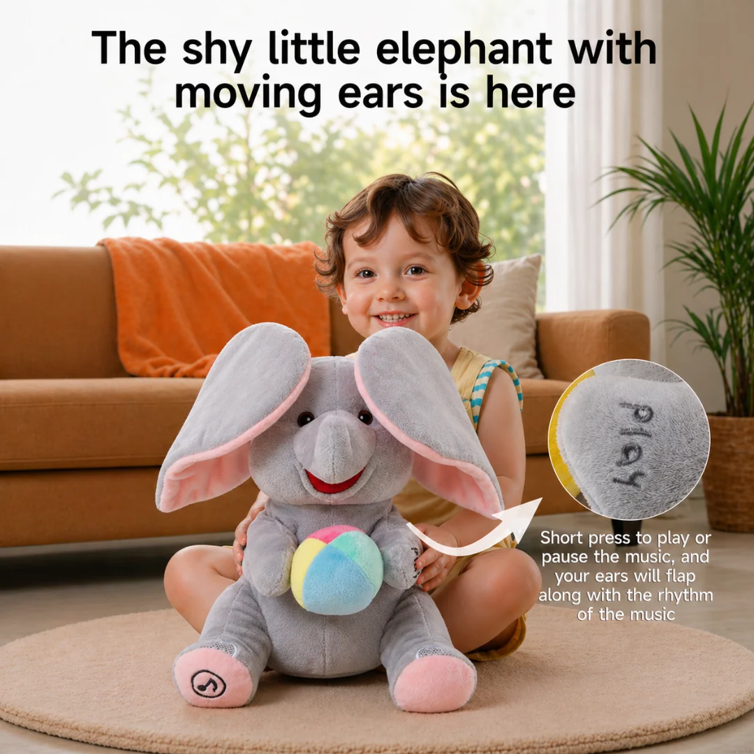 Cuddly Elephant Plush Toy with Interactive Music and Play - Image 4
