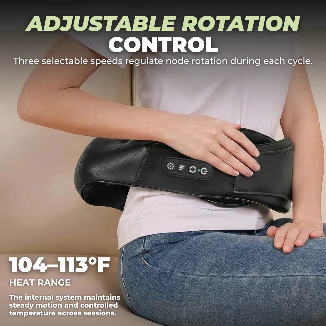Rechargeable Neck and Shoulder Massager with Heat and 8 Rotating Nodes
