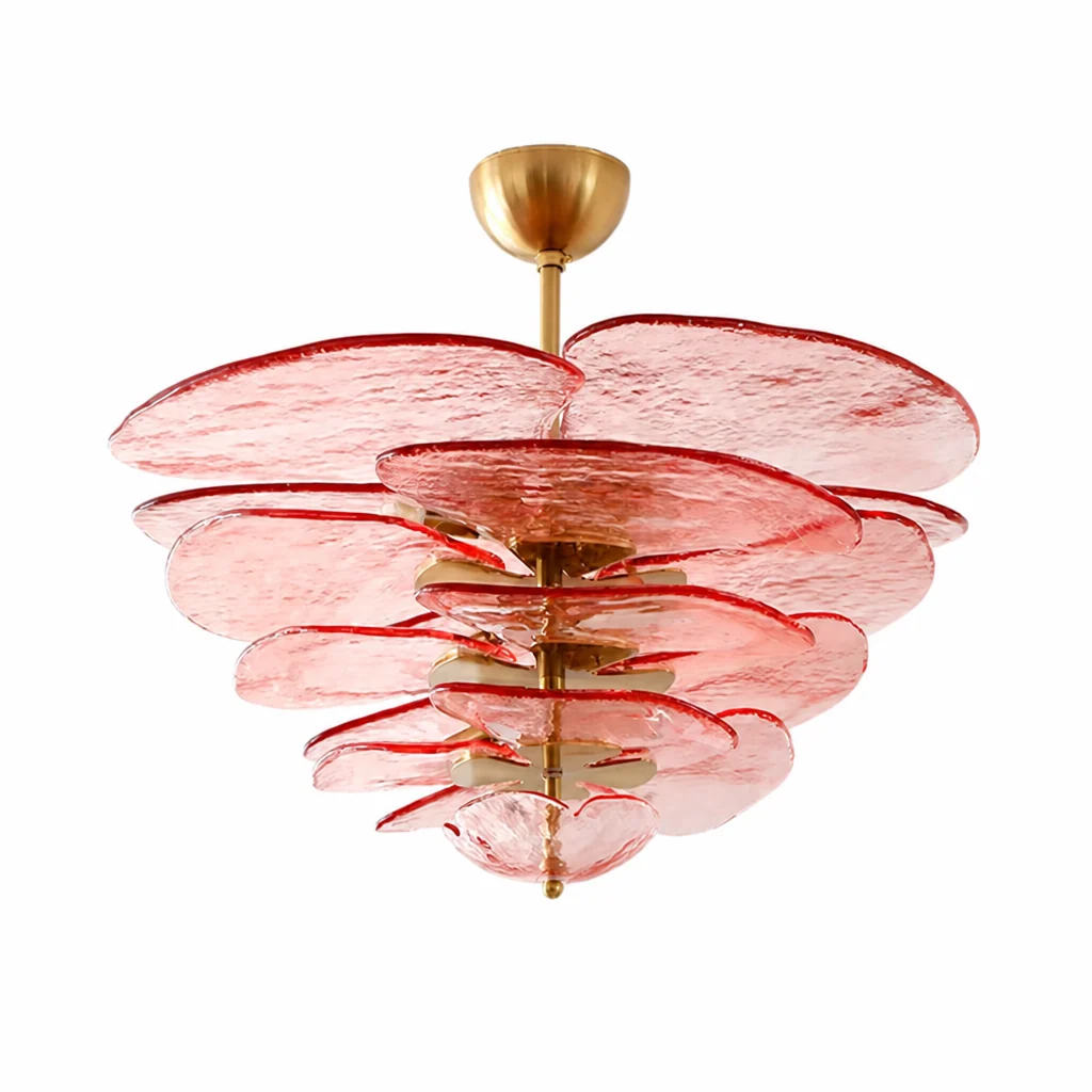 Hand-Cut Glass Copper-Finish Tiered Chandelier (Integrated Lights) - Image 14