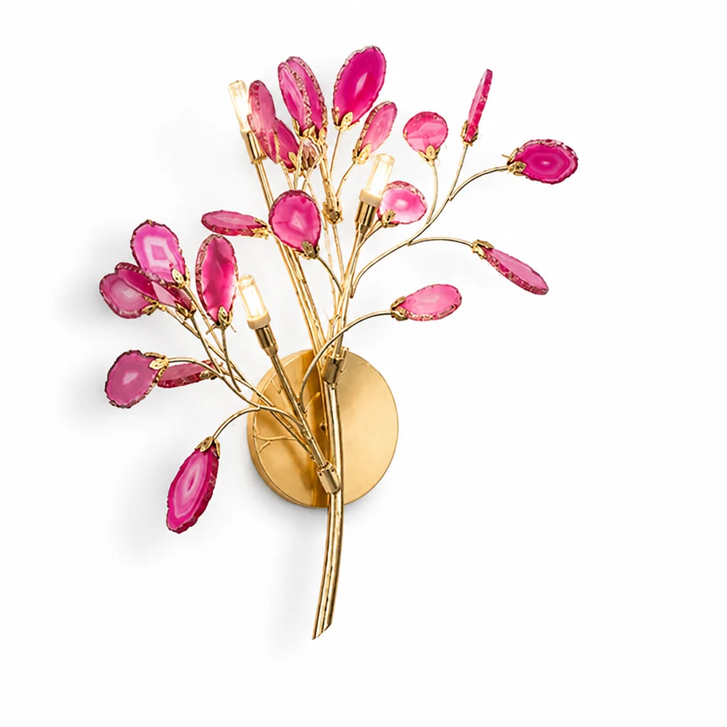 Wall Light Natural Agate Metal Frame Hardwired - Image 9