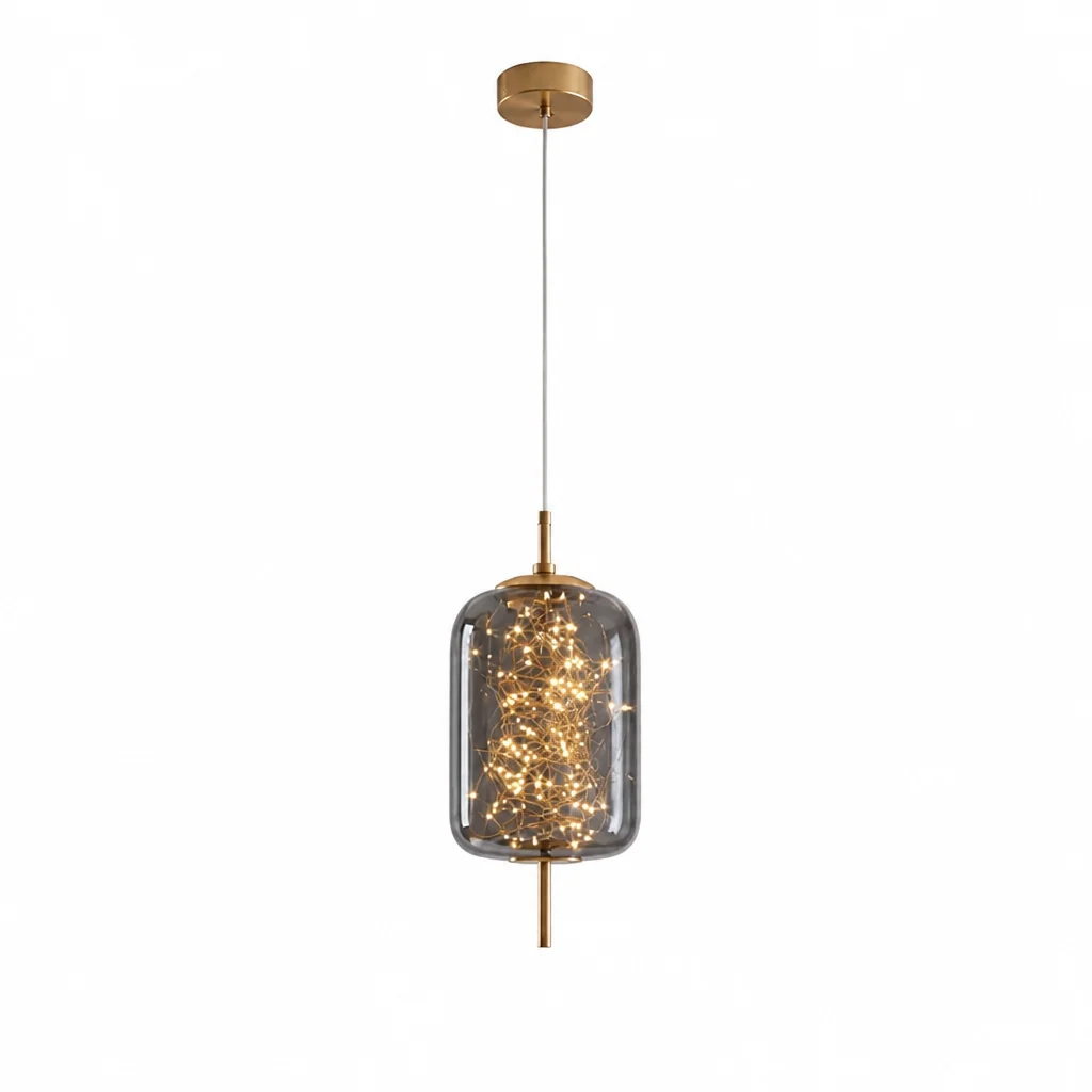 Pendant Light Energy-Efficient LED Smoky Glass Adjustable Wire - Image 2
