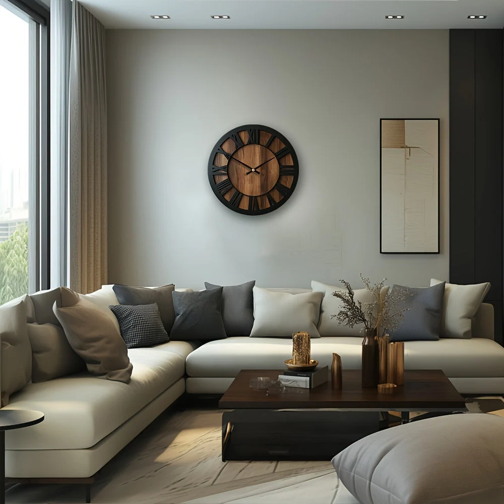 Rustic Elegance Wall Clock with Roman Numerals - Image 7