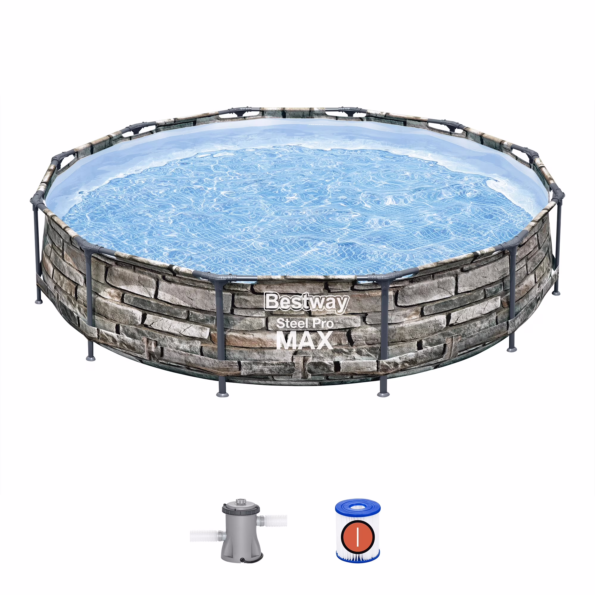 Bestway Steel Pro MAX 12' x 30" Above Ground Outdoor Swimming Pool Set - Image 3