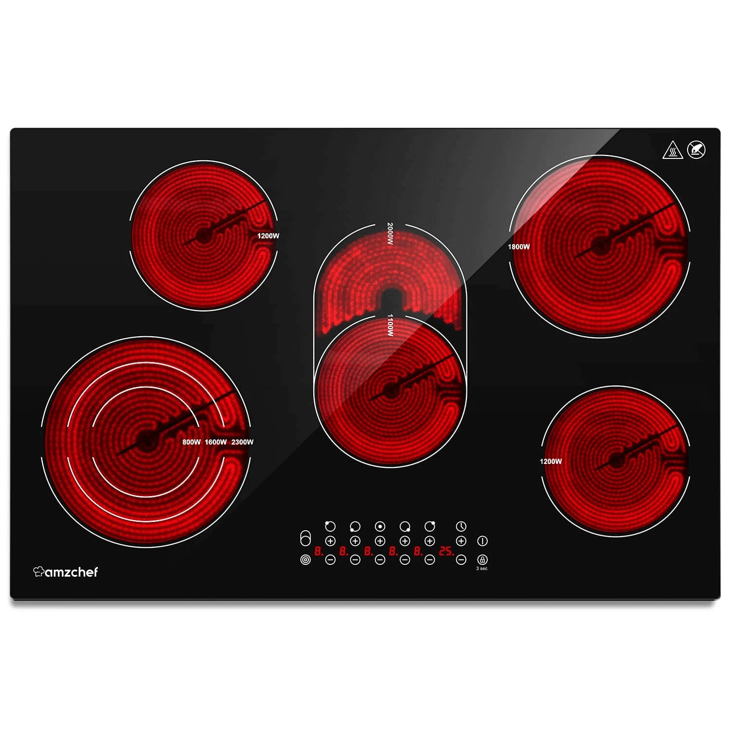 AMZCHEF Built-in Induction Stove With 5 Burners Triple and Toasting Zone CF8505 1