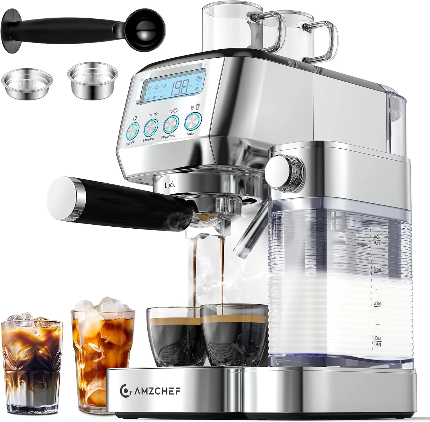AMZCHEF 20 Bar Pressure Espresso Coffee Maker for home 1
