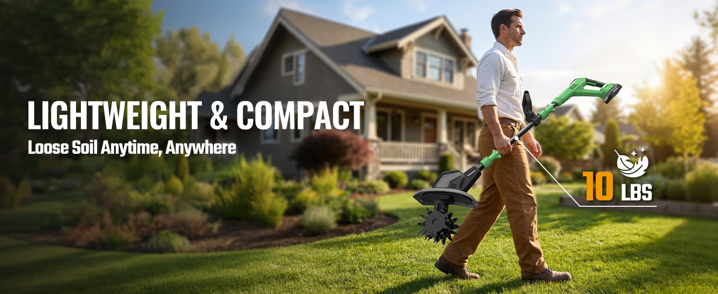 20V Cordless Tiller Cultivator