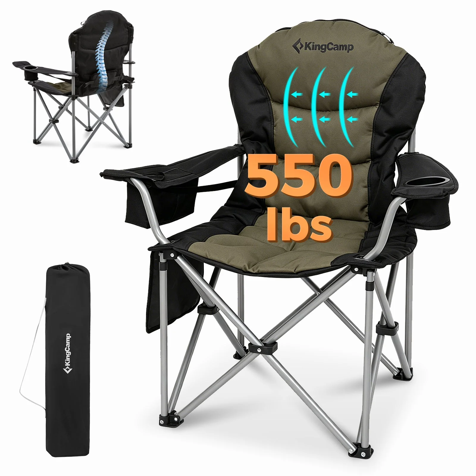 KingCamp Lumbar Support Oversized Camping Chair - Image 69