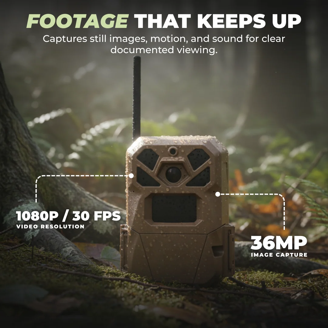 Cellular Trail Camera 36MP 1080p HD Video 4G LTE Nationwide