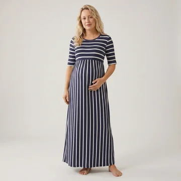 Striped Midi Dress for Nursing on Sundays