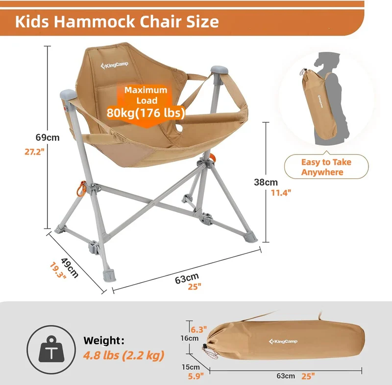 KingCamp Portable Kids Hammock Chair with Stand