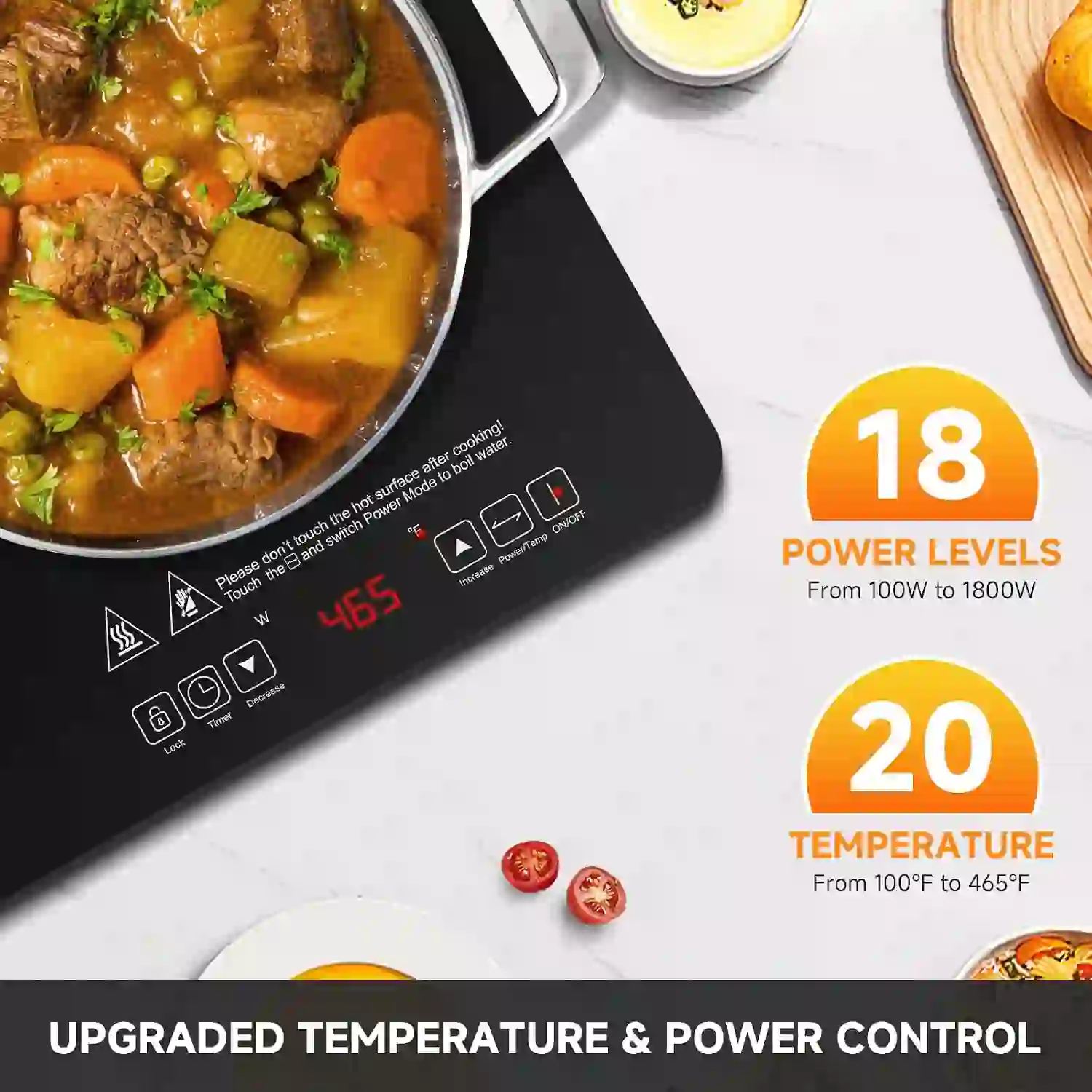 AMZCHEF Portable Double Induction Cooktop 2 Burner Electric Cooktop For House 4