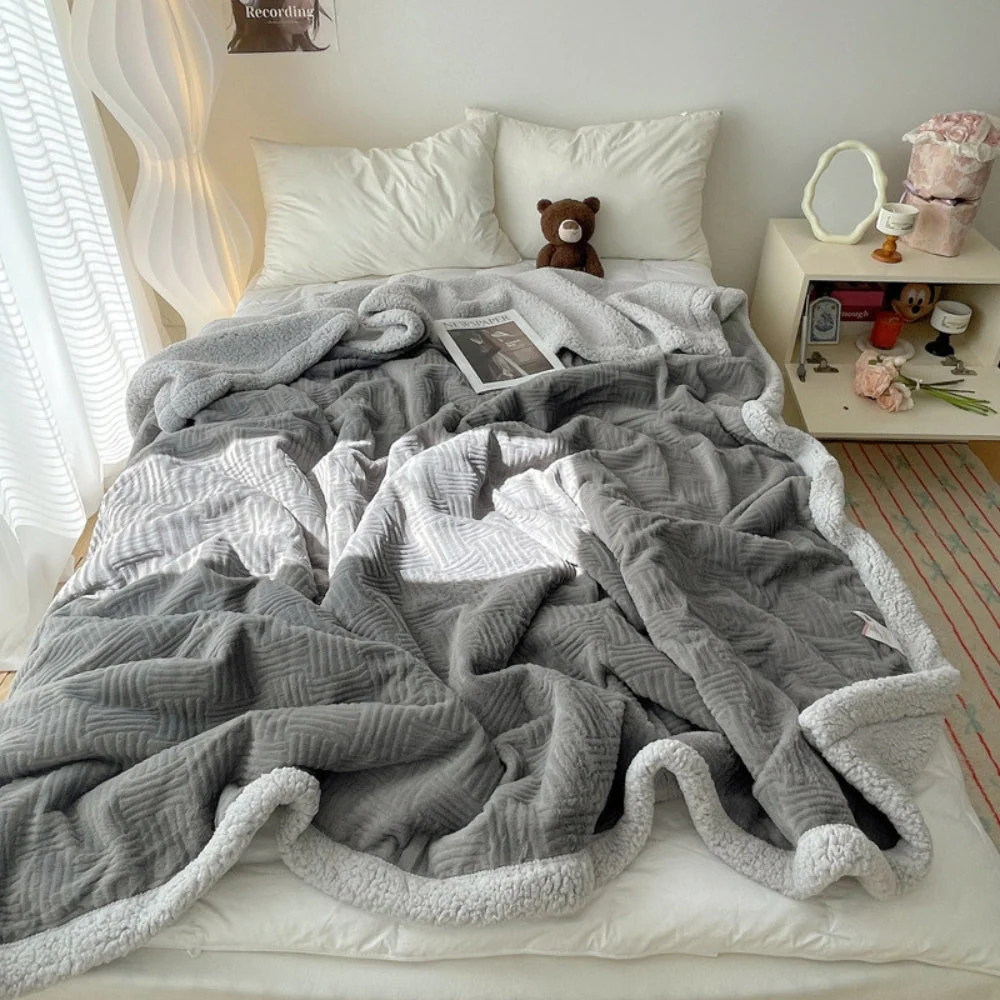 Throw Blanket Rabbit Plush Reversible Machine Washable - Image 6