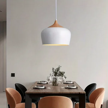 Elegant Pendant Light with Wood and Metal Finish