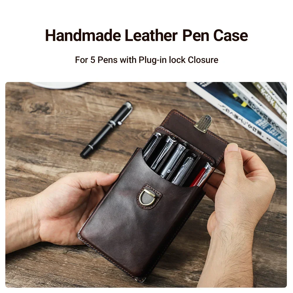 Leather Pen Holder – Handcrafted Cowhide Design - Image 2