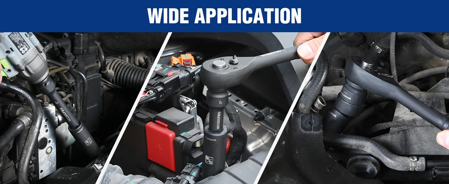 Car engine bay with wide application panels showing innovation and quality, including secure and durable components
