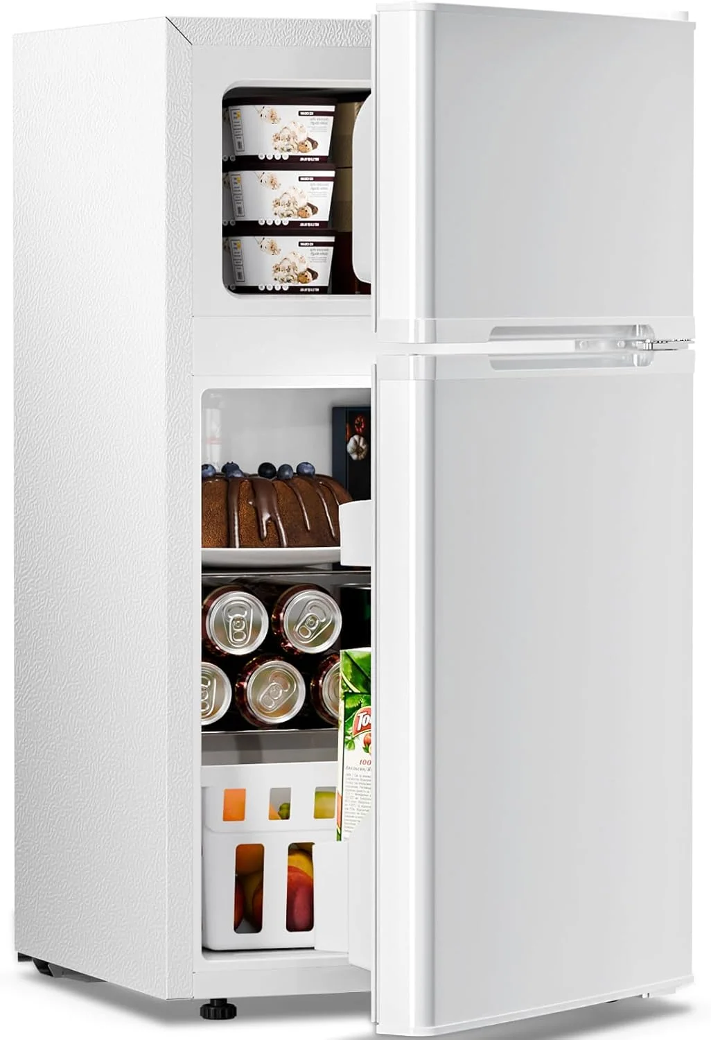 Kismile Mini Fridge 3.1Cu.Ft Compact Refrigerator 2-Doors Freezer - Image 3