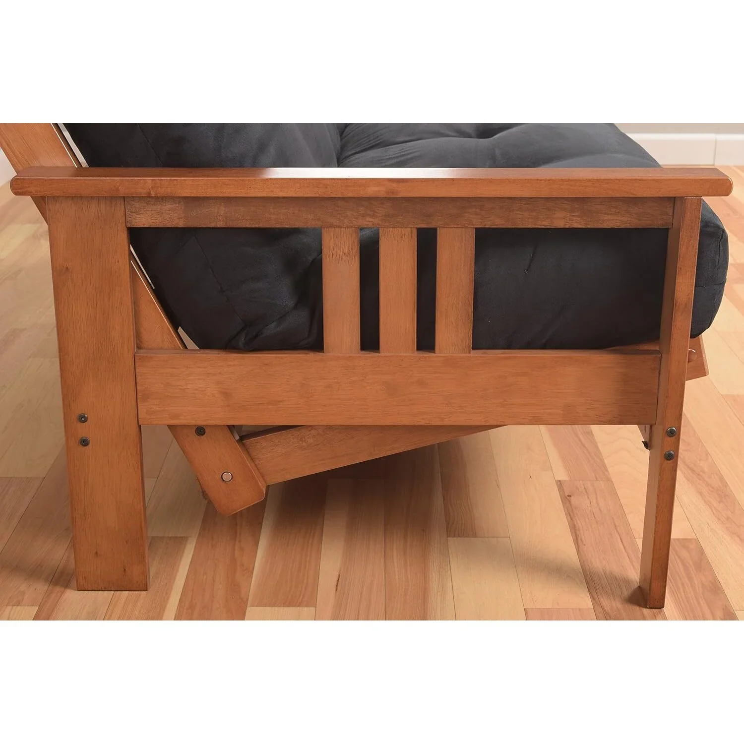 Homestock African Artifacts Full Size Futon Frame Set with Mattress, Easily Converts to Bed, Versatile Design Futon Frame for All Spaces, 33"H x 79"L x 37"D-Color:Linen Charcoal,Size:Barbados - Image 22