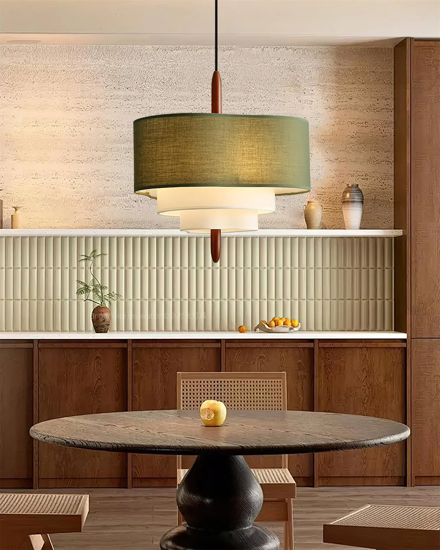 Layered Fabric Drum Light Fixture for Elegant Interiors