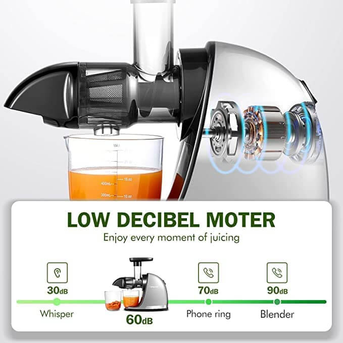 AMZCHEF Slow Juicer Extractor ZM1501 Light Gray 4