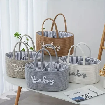 Baby Caddy Cotton Rope Removable Divider & Carry Handles