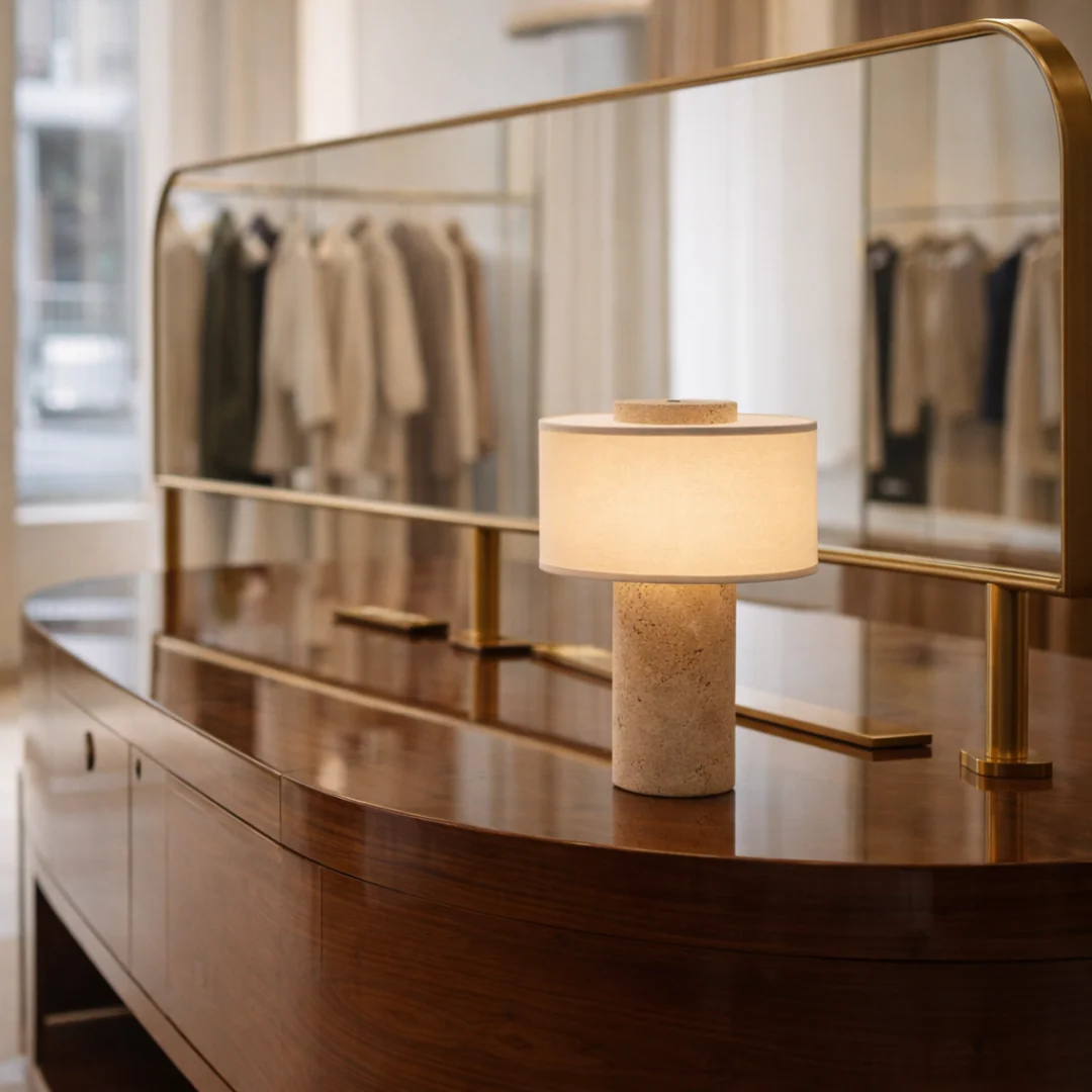 RadiantGlow Cordless Marble and Fabric LED Table Lamp - Image 8