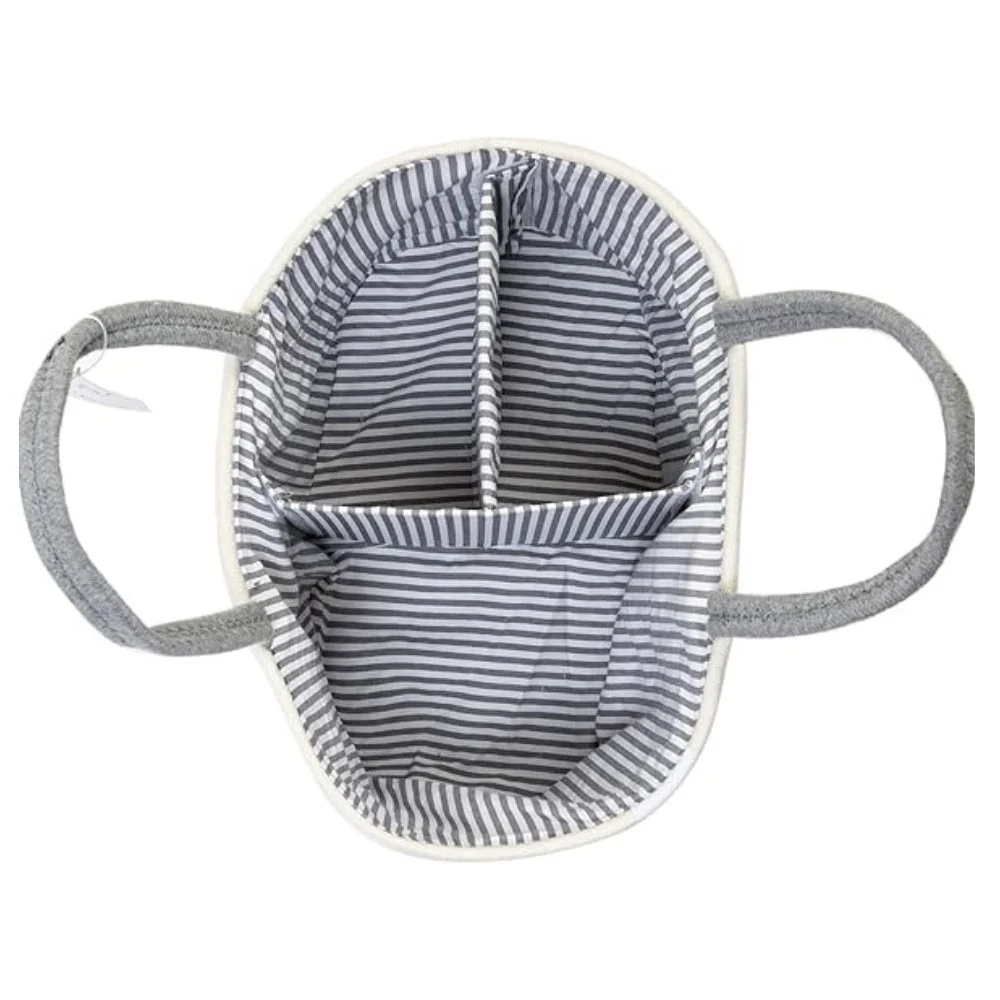 Baby Essentials Organizer Braided Grey Woven Lightweight & Portable - Image 8
