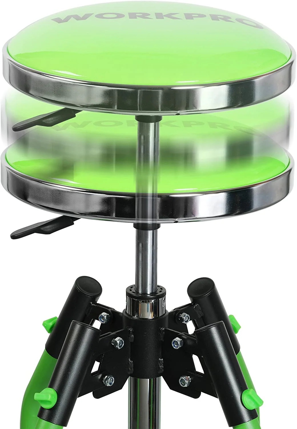 WORKPRO Heavy Duty Adjustable Hydraulic Shop Stool, Green - Image 6
