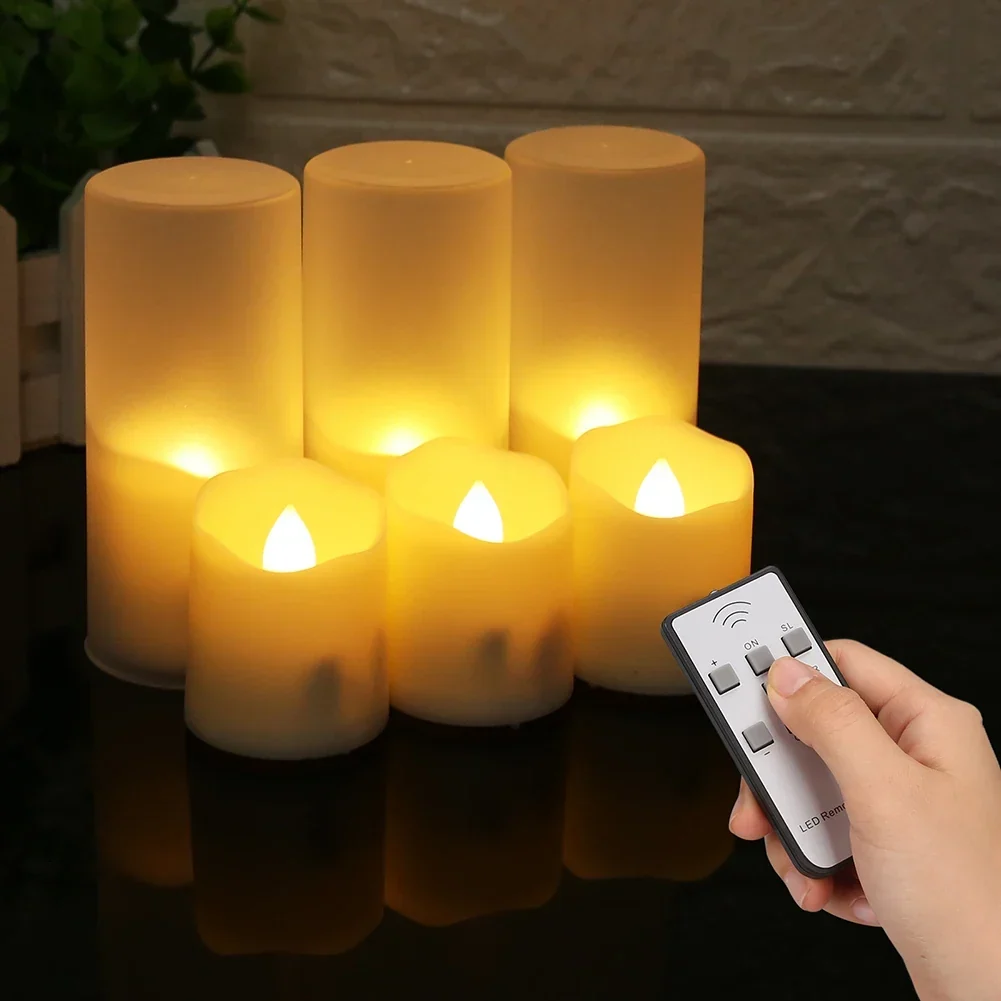 Set of 6 Rechargeable LED Candles with Timer Function - Image 11