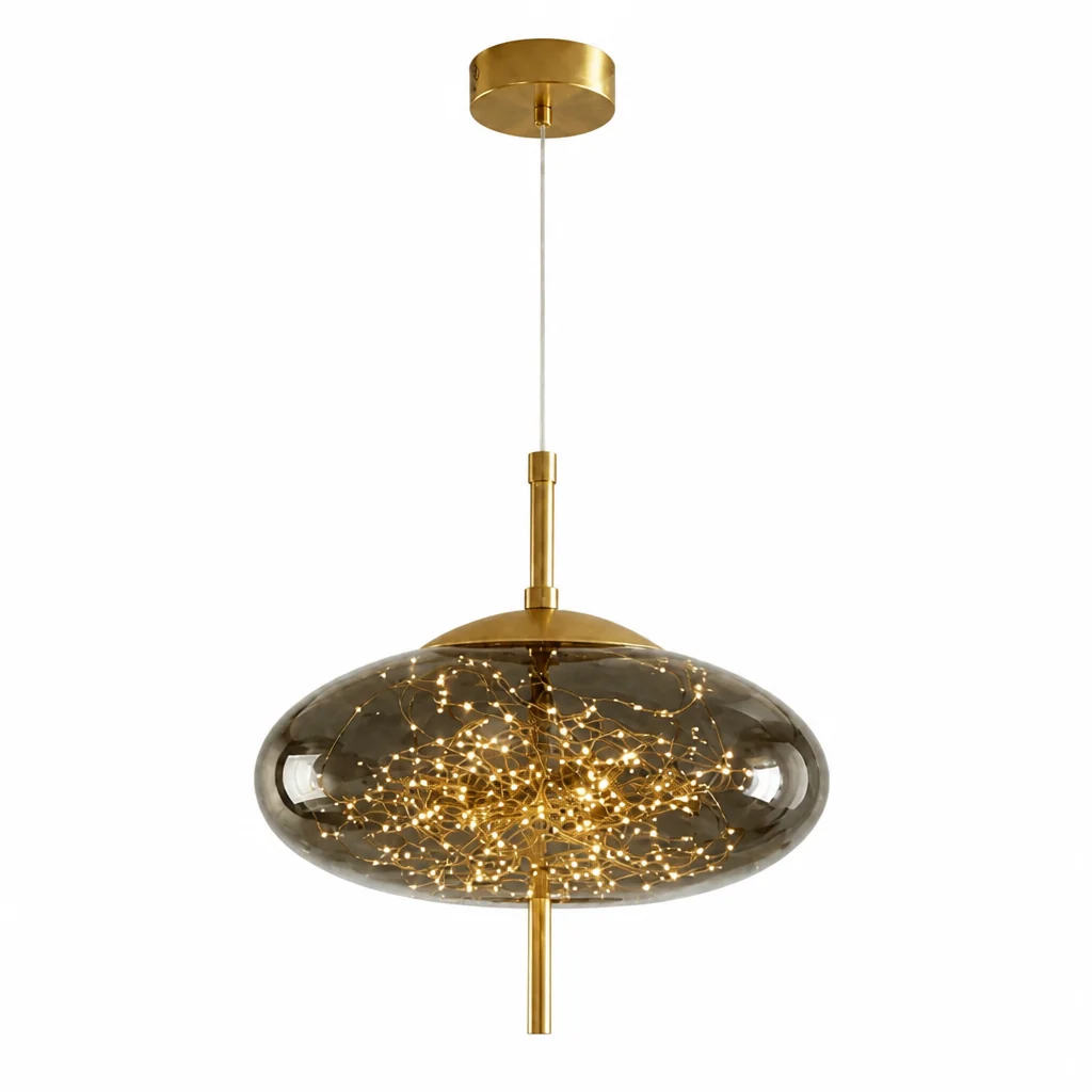 Pendant Light Energy-Efficient LED Smoky Glass Adjustable Wire - Image 9