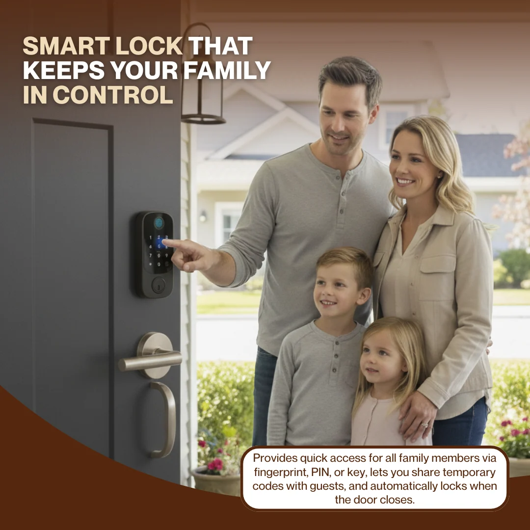 Biometric Fingerprint Door Lock with App Control and Key Access