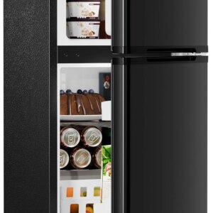 Kismile Mini Fridge 3.1Cu.Ft Compact Refrigerator 2-Doors Freezer