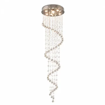 Chandelier Spiral Raindrop K9 Crystal & Stainless Steel