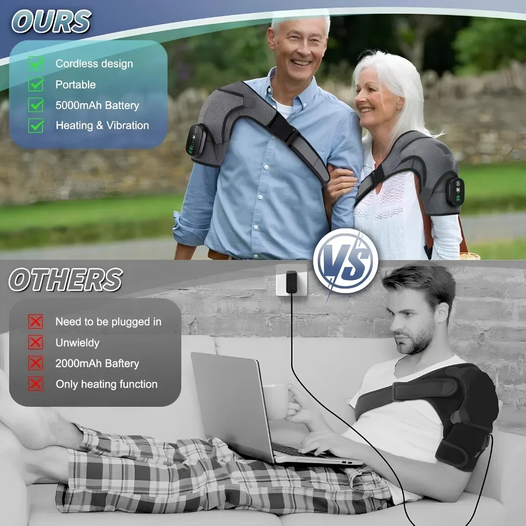 Vibrating Massage Heated Shoulder Support Brace - Image 9