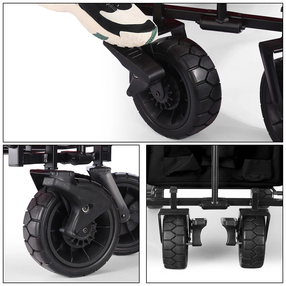 Whitsunday Folding Wagon 8" Heavy Duty Whlees with Push Bar (Standard Size PLUS)