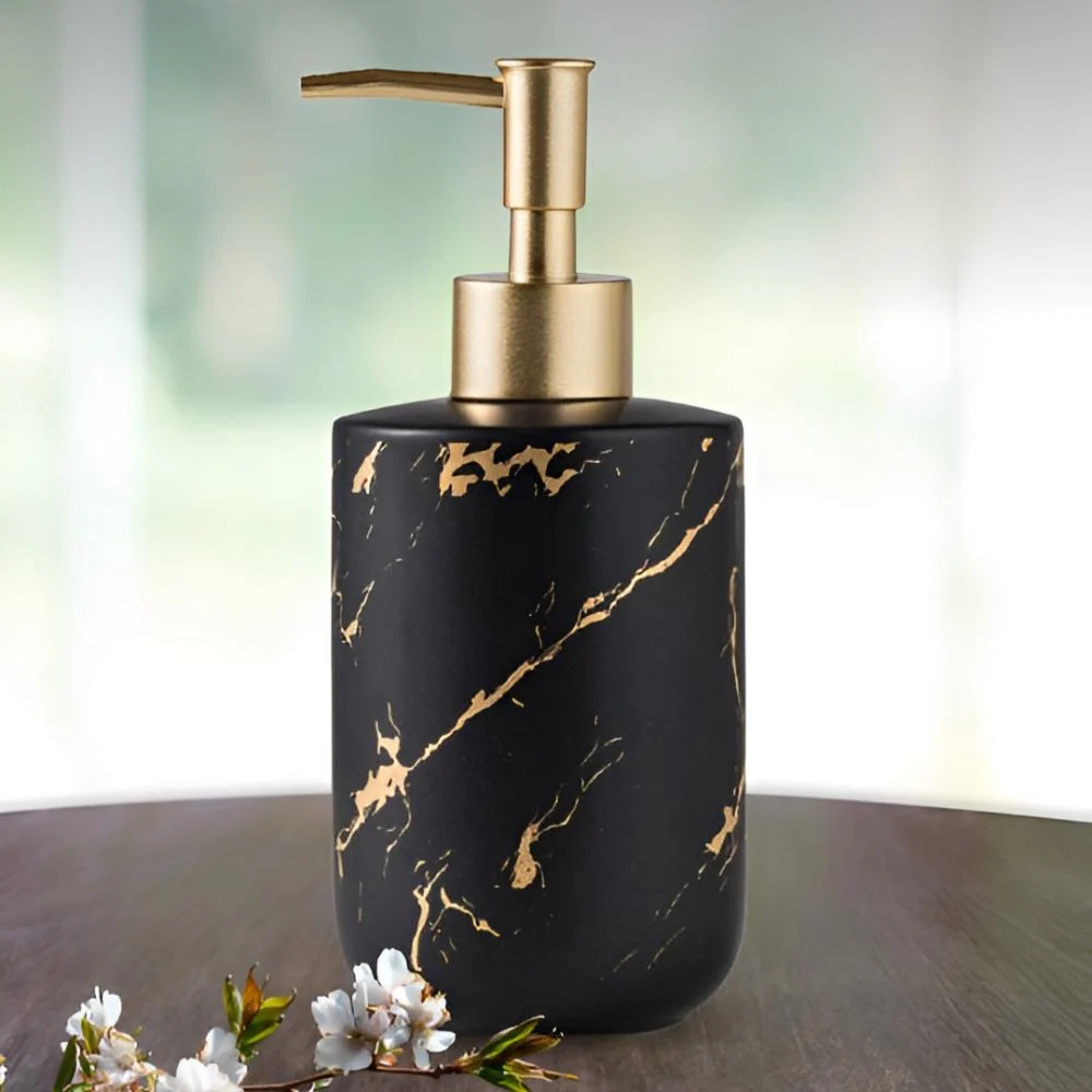 Soap Dispenser Ceramic Marble Gold Veins 400 ml - Image 2