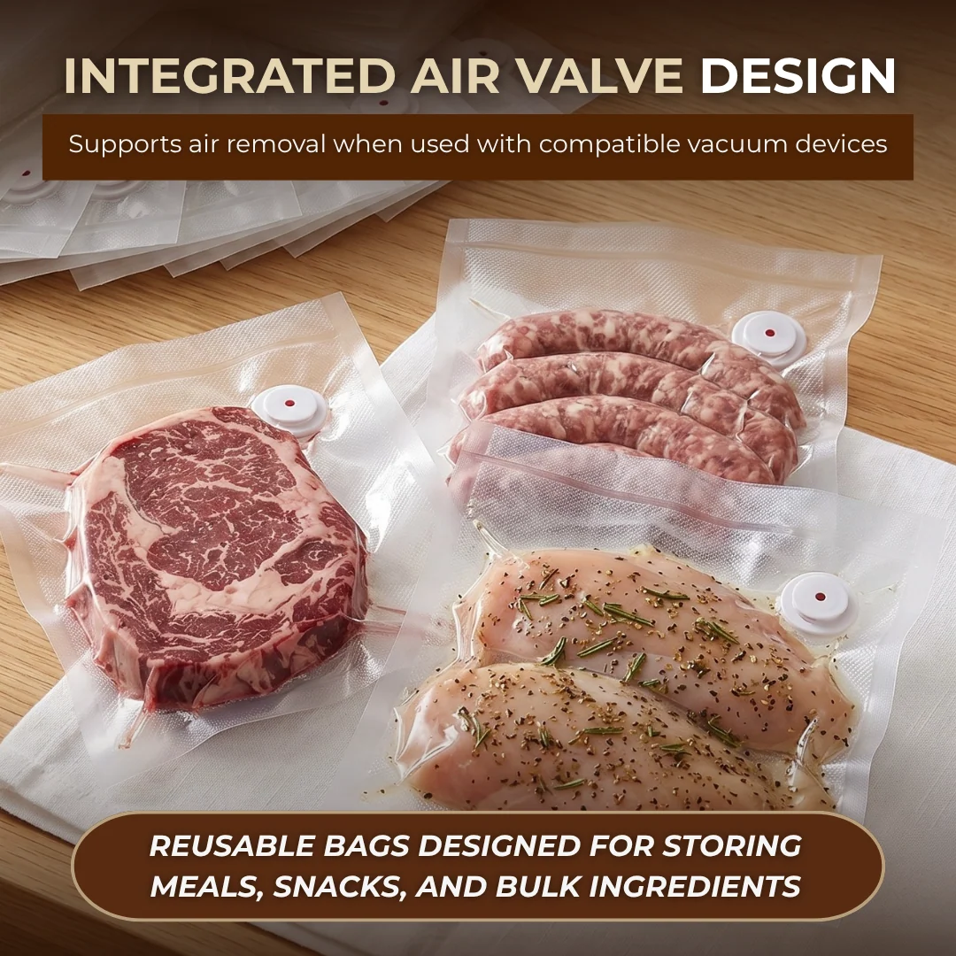 30 Pack Reusable Vacuum Sealer Bags for Kitchen Food Storage