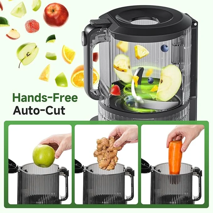 AMZCHEF Cold Press Juicer with 6.5" Large Feed Chute | Hands-free Cut Fruite 4