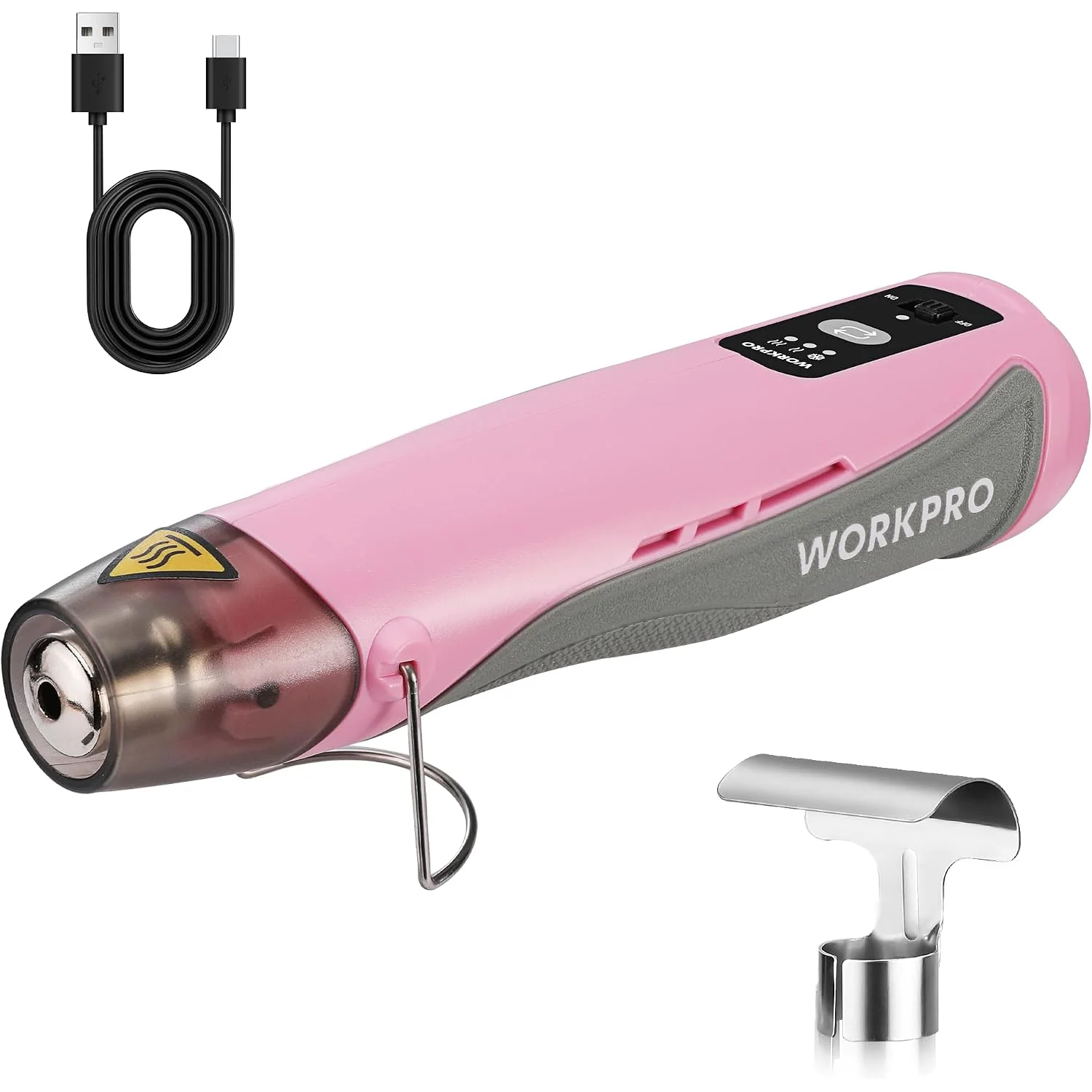 WORKPRO 7.2V Mini Cordless Heat Gun, 842°F Heating, 3 Temp Settings
