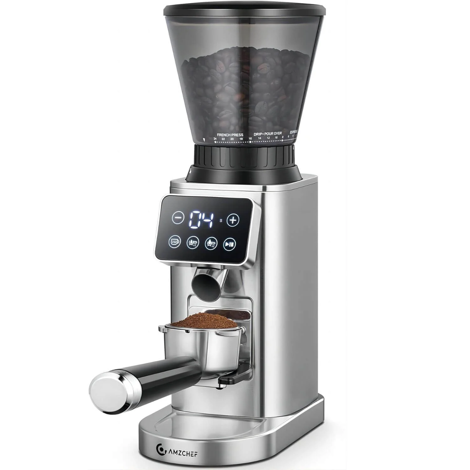 AMZCHEF Coffee Grinder with Removable Funnel Base 2