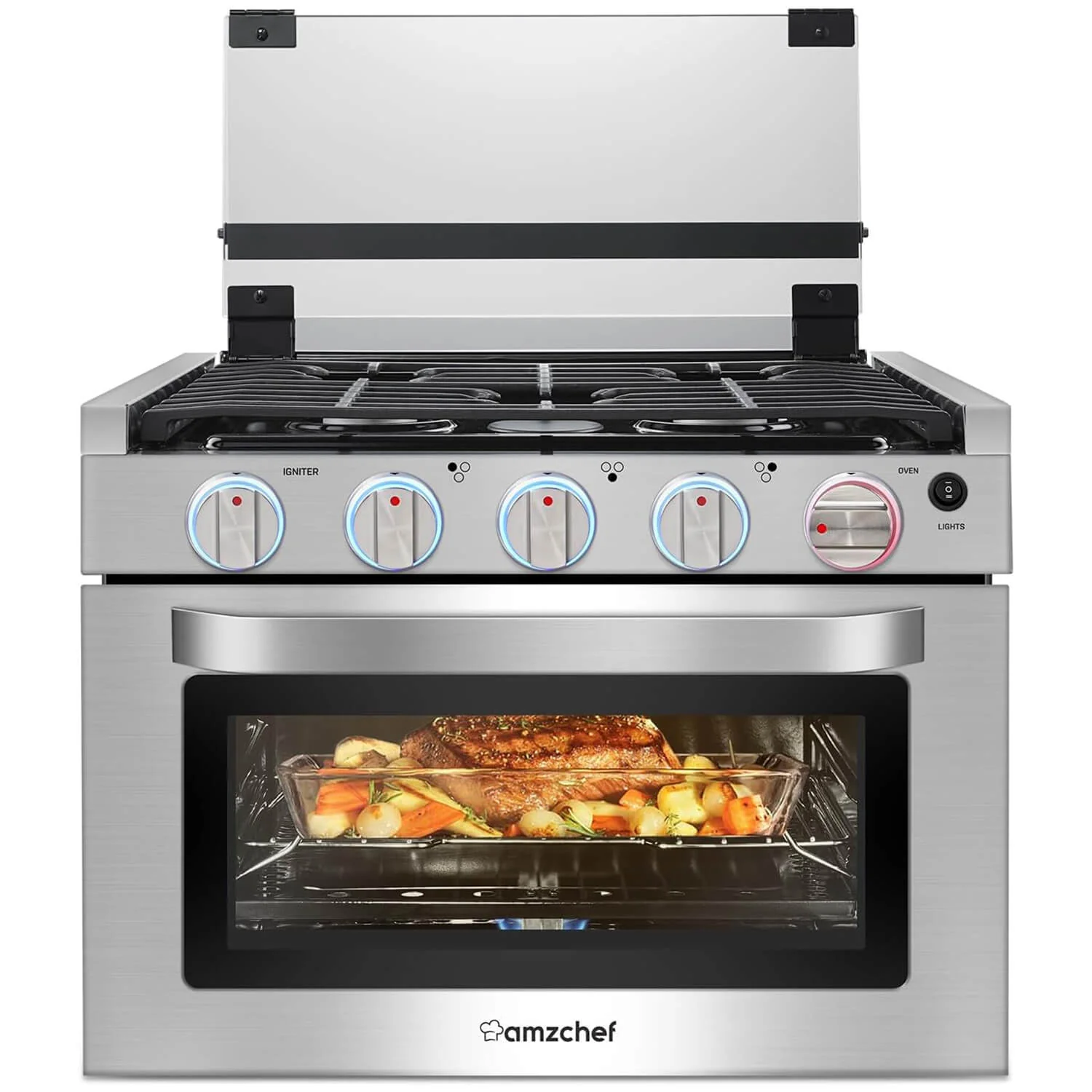 AMZCHEF 2-in-1 Gas Oven Stove with 3 Burners 1.24 Cu.Ft for RV 1