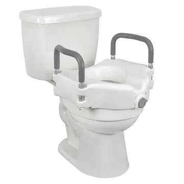 Toilet Seat Elevation Riser with Comfortable Grips and Secure Locking System