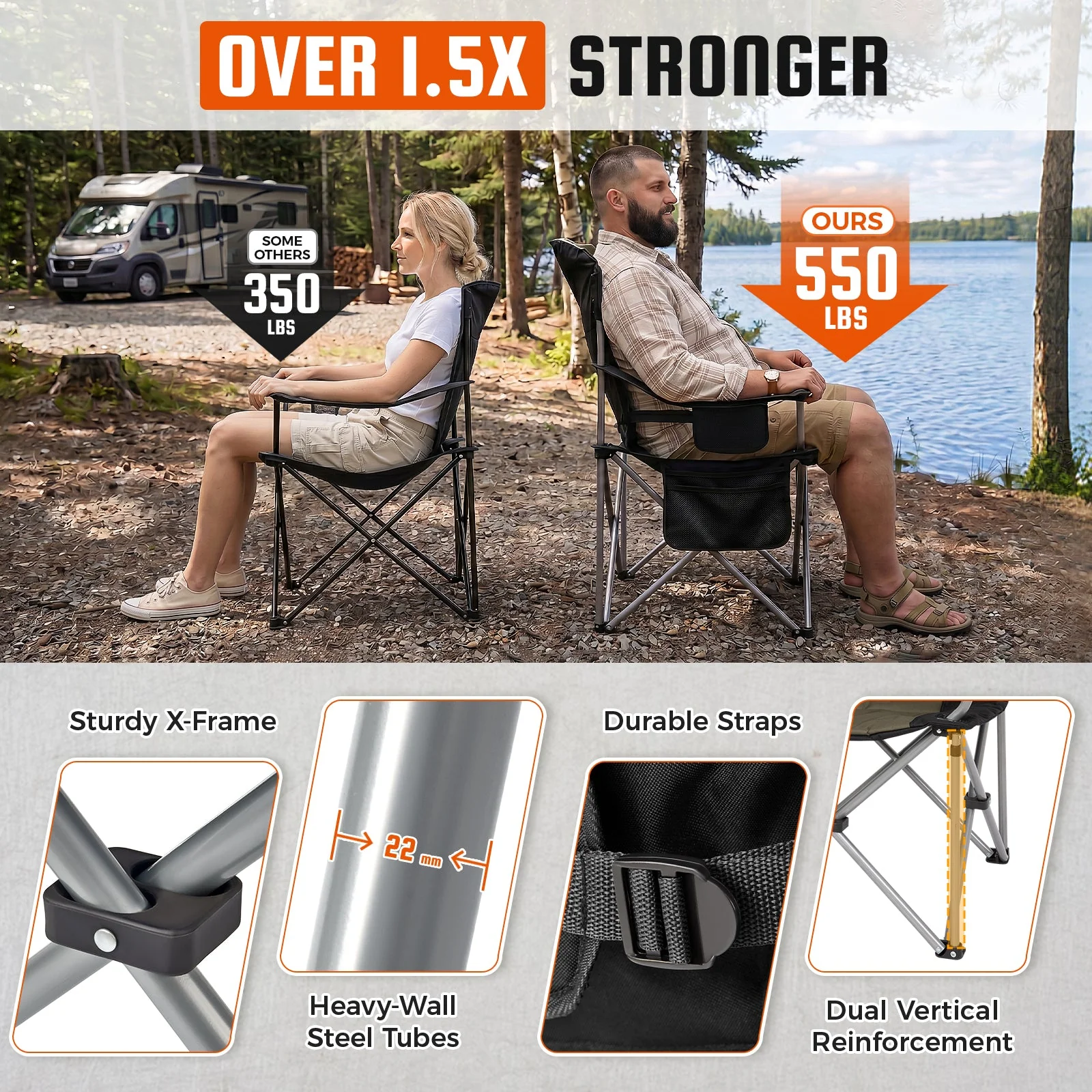 KingCamp Lumbar Support Oversized Camping Chair - Image 78
