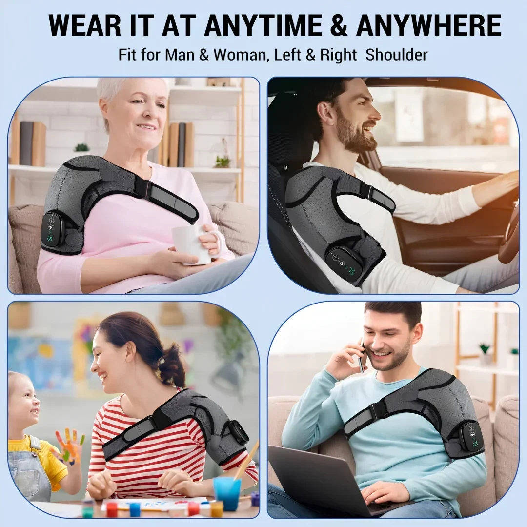 Vibrating Massage Heated Shoulder Support Brace - Image 8