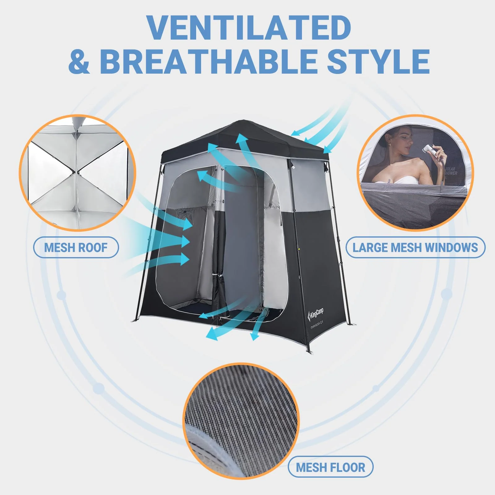 KingCamp MARASUSA Q Double-Room Shower Tent