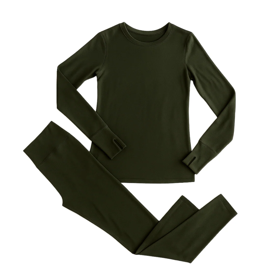 Thermal Base Layer Set for Women - Fleece Lined Shirt and Leggings - Image 6