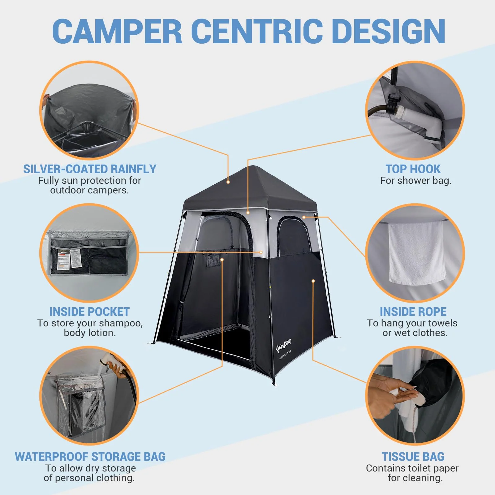 KingCamp MARASUSA Q Single-Room Shower Tent