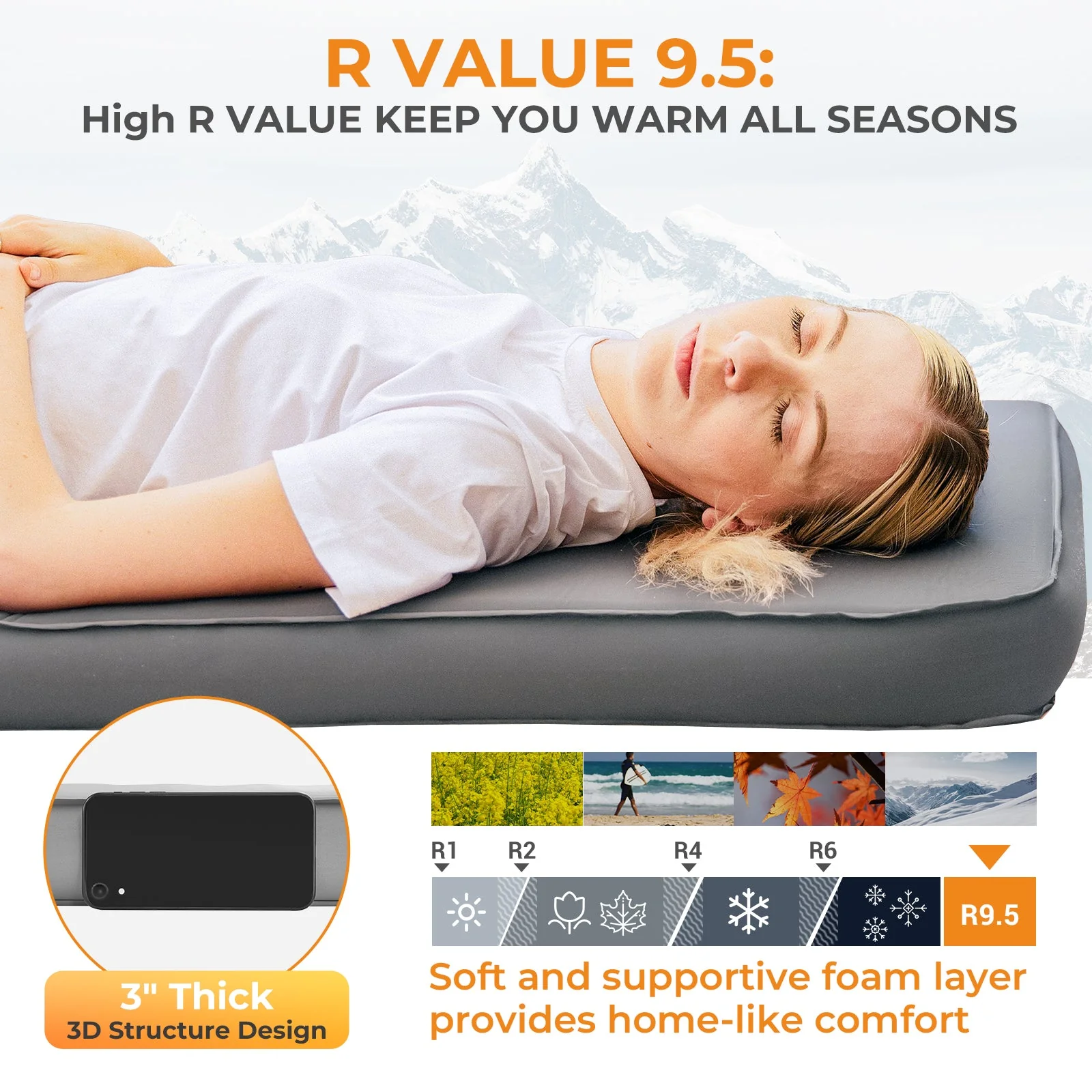 KingCamp PREMIUM Self Inflating Foam Sleeping Pad Double/Single - Image 97