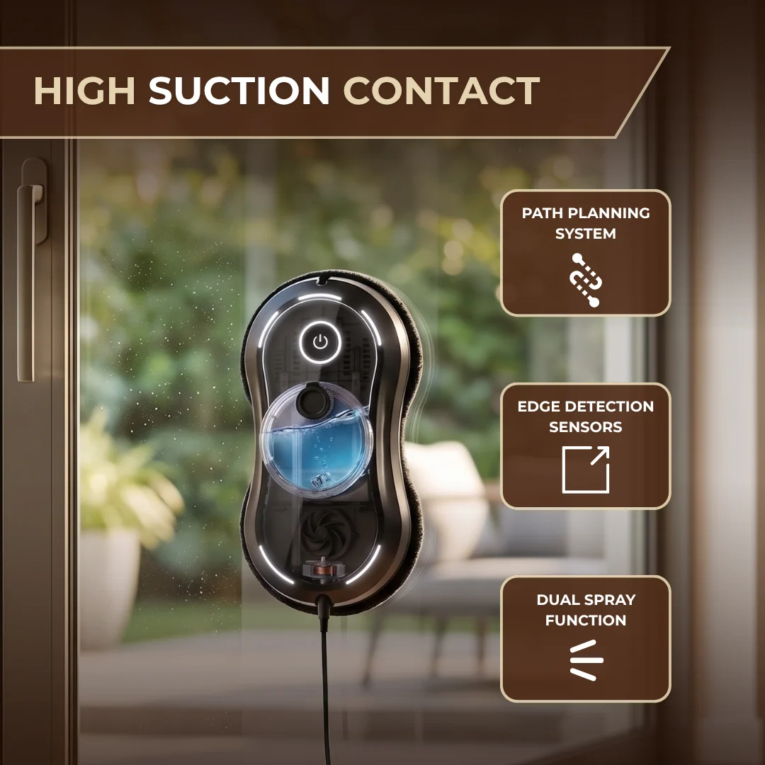 Automatic Window Cleaning Robot 5600Pa with Spray and Remote
